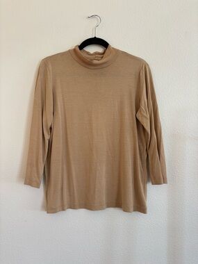 wintersilks 100% silk mock neck top size large